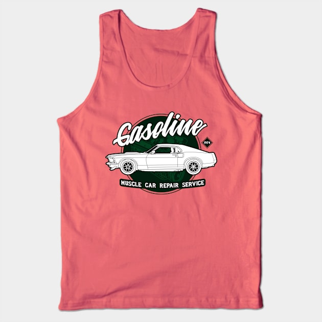 Gasoline Muscle Car Repair Service Tank Top by Drumsartco